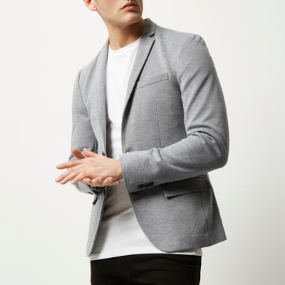 Grey skinny fit blazer